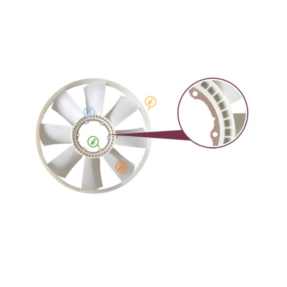 ventilateur iveco 8 pales 99450016
