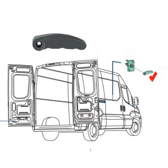 Poignée intérieure porte arrière gauche pour véhicule IVECO Daily 35C, 35S, 50C, 70C